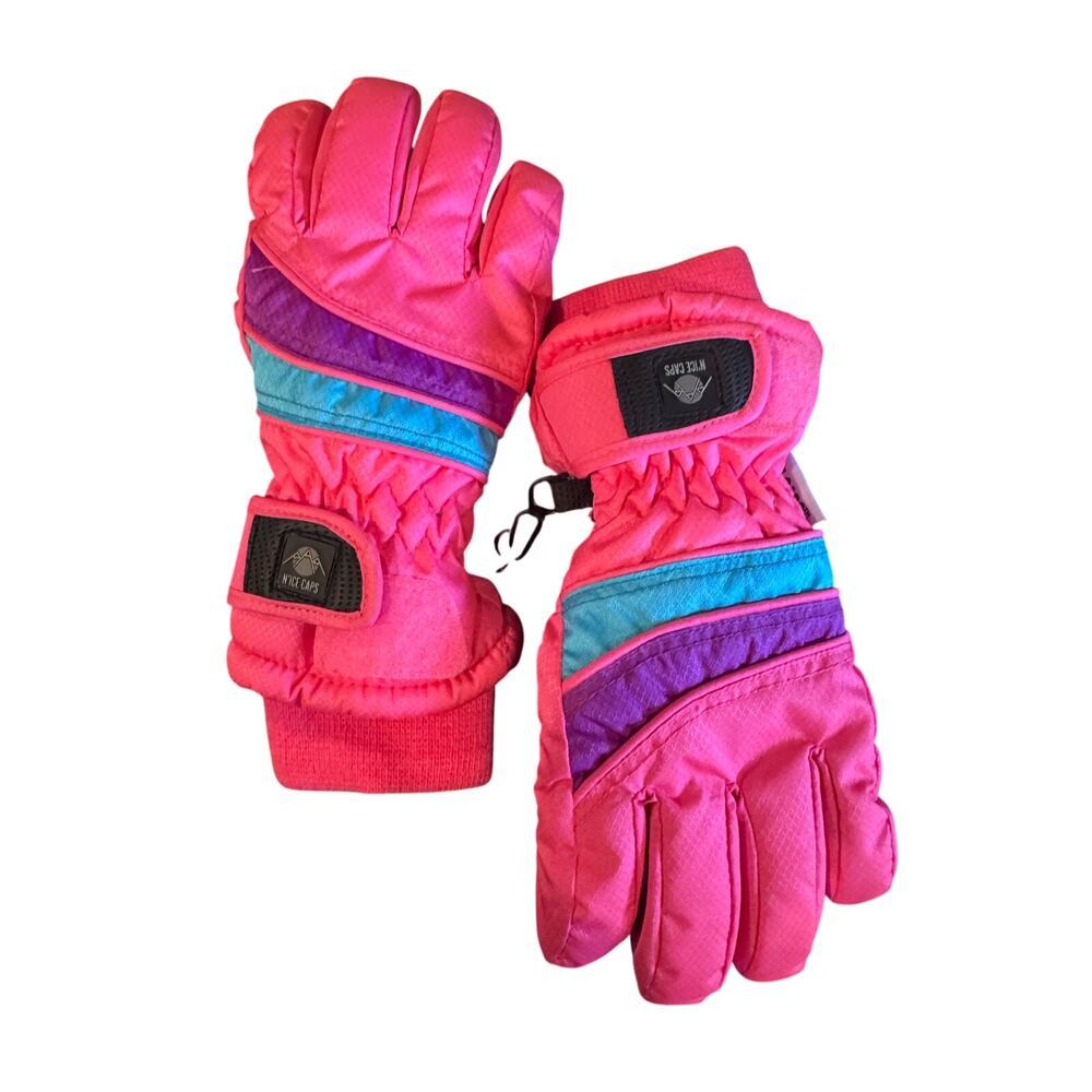 Nice Caps Toddler Winter Gloves Size L/XL Pink Colorblock Insulated Snow Gloves
